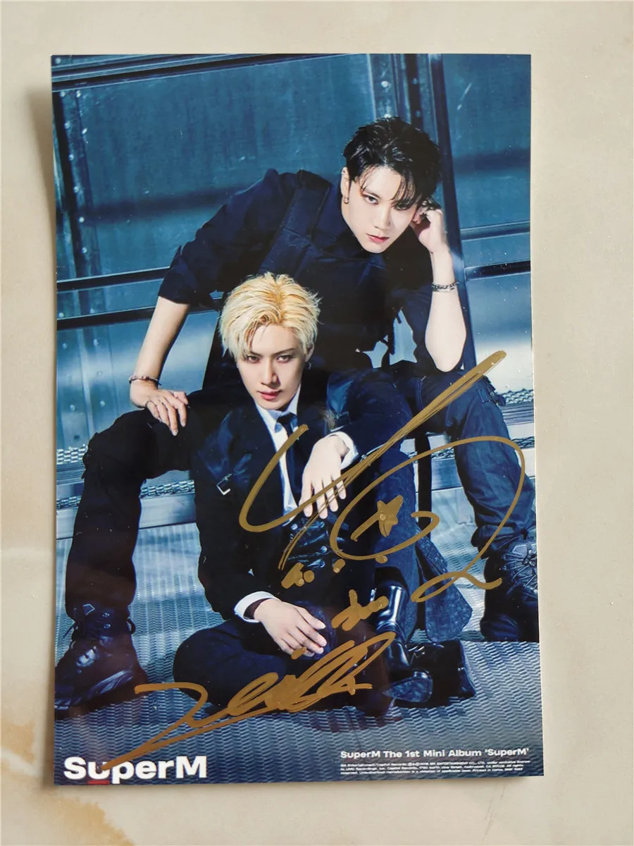 Подписанная фотография Ли Тэмин SuperM, Бэк Хён, Кай, Тэ Ён, Марк, Лукас, Тэн Super One Solo 1th Press It Hand Autographed SHINee K-POP.
