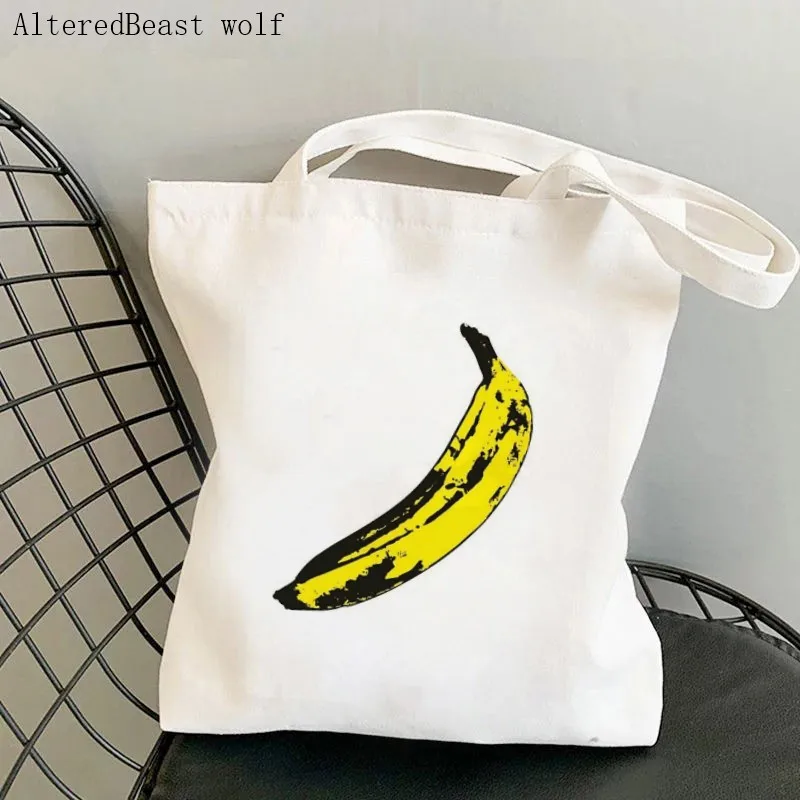 

Women Shopper Velvet Underground Banana Harajuku women Shopping Bag Canvas Shopper Bag girl handbag Tote Bag Shoulder Lady Bag