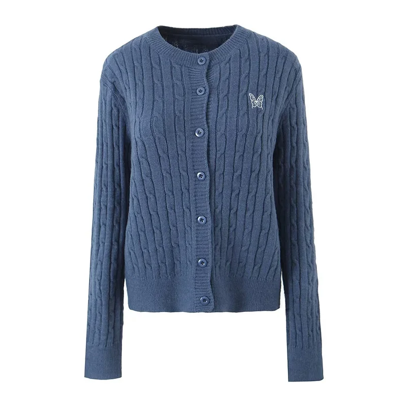 Suninheart Женский вязаный кашемировый свитер с вышивкой женский кардиган круглым