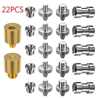 22pcsset metal 14 to 38 converter threaded screws tripod camera screw adapter brass screw kit photography drop shipping