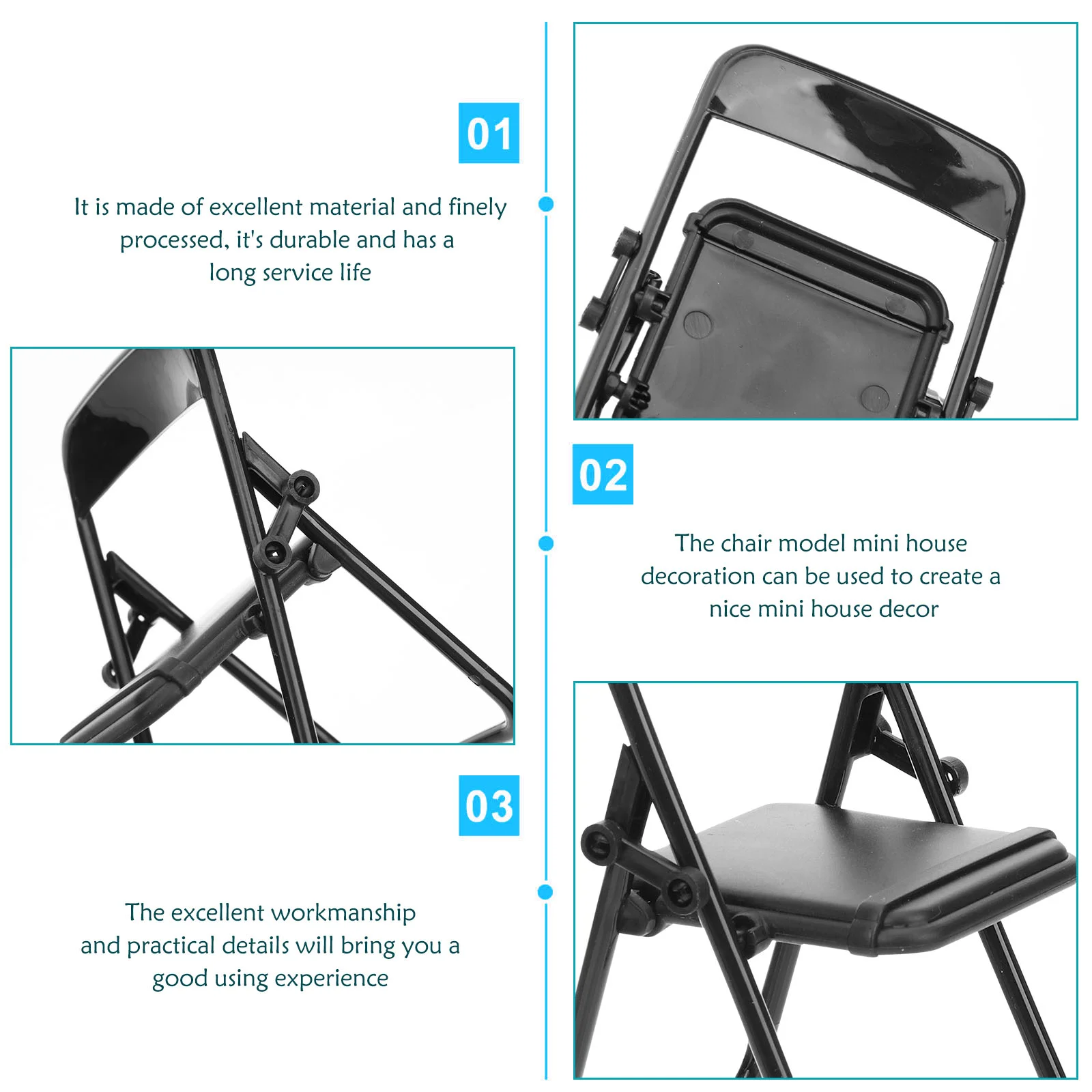 12 Pcs Folding Chair Landscape Mini Foldable Chairs Cell Display Stand Mobile Holder Decorative