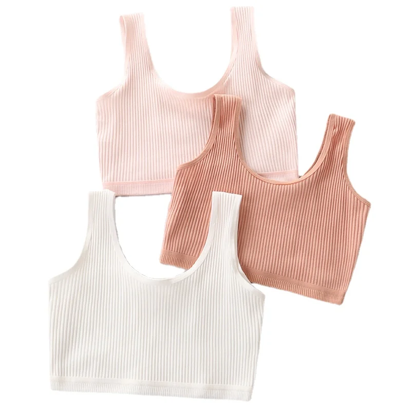 

Cotton Children Sports Bra Girl Bra Girls Underwear Kids Solid Color Soft Vest Tops for Girls 7-14 Years Clothes for Teenagers