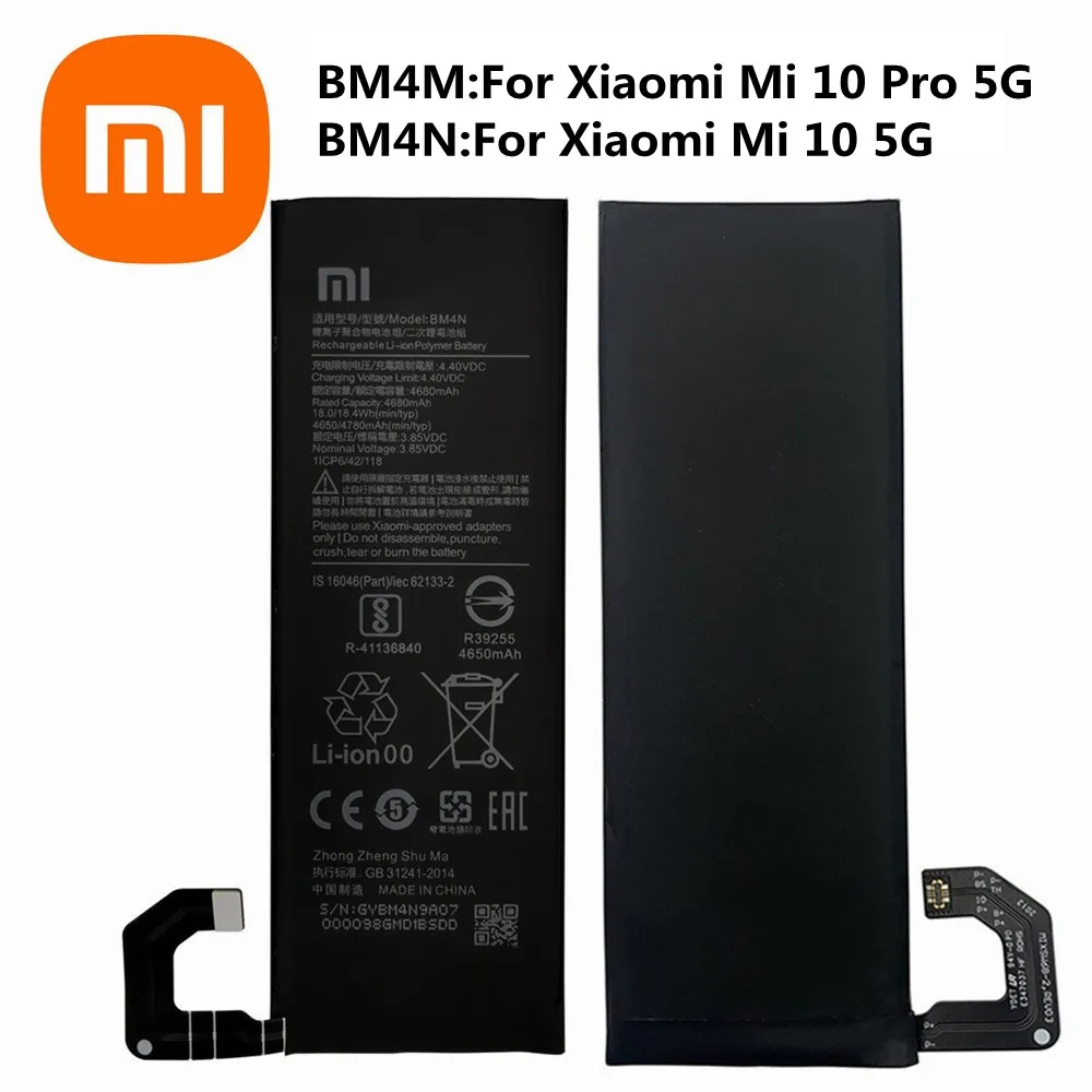 

High Quality Xiao mi Original Battery For Xiaomi Mi 10 / Mi 10 Pro 5G Mi10 Pro 5G Version BM4M BM4N Replacement Phone Battery