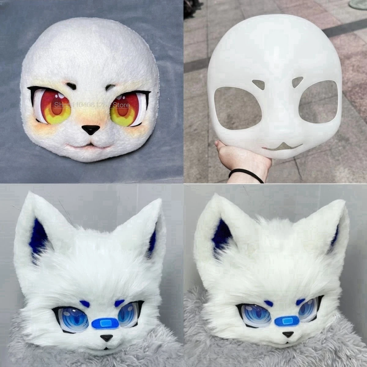 Kemono Fursuit Mask Canidae Felidae Череп Пушистый Kig Животное Милый Хэллоуин Вечеринка Женщина
