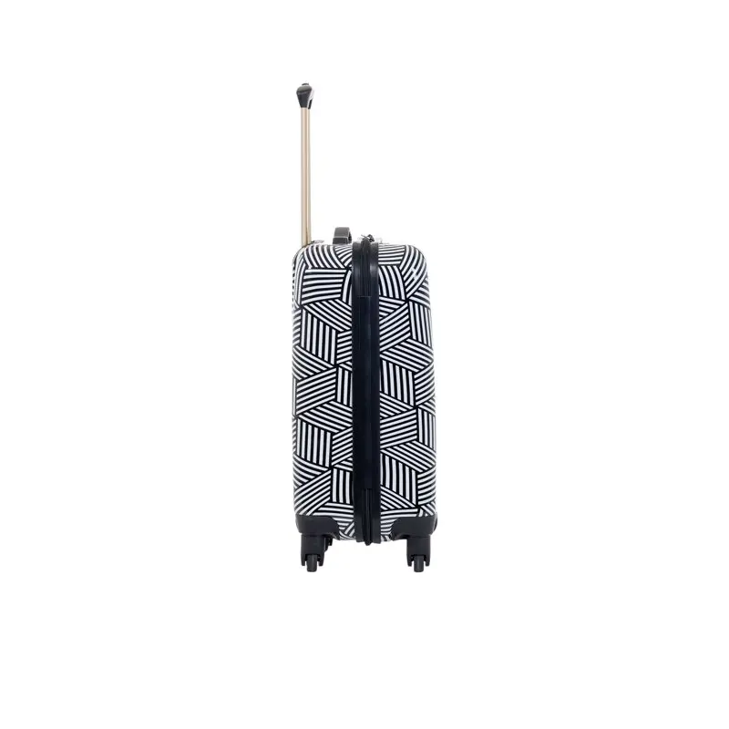 20-inch Hardside Rolling Spinner Upright Carry-on Luggage, Stripe Cube Pattern
