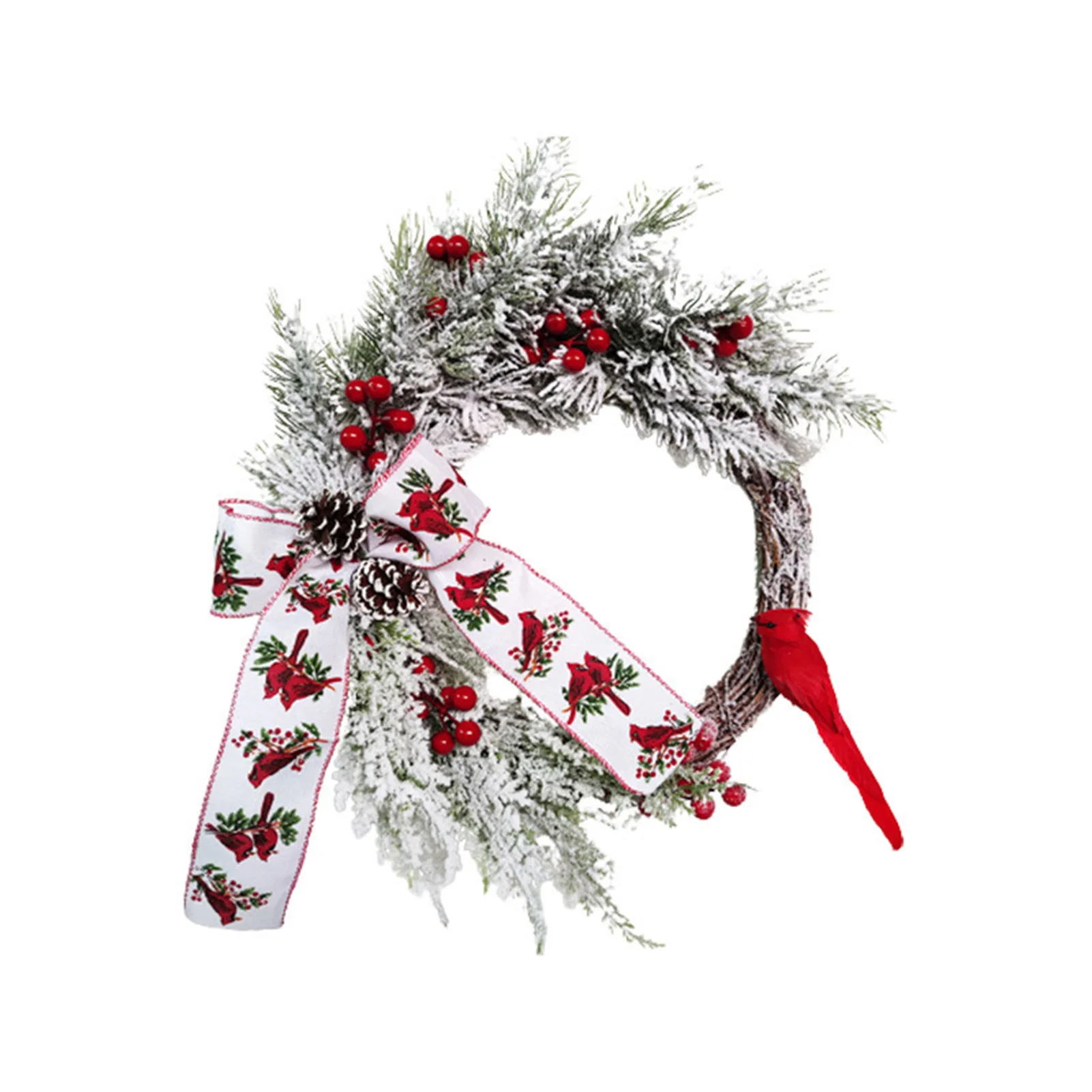 

Предварительно подсвеченный искусственный Рождественский венок, кольцо из натурального ротанга, красные ягоды, гирлянда для окон, комнаты,...