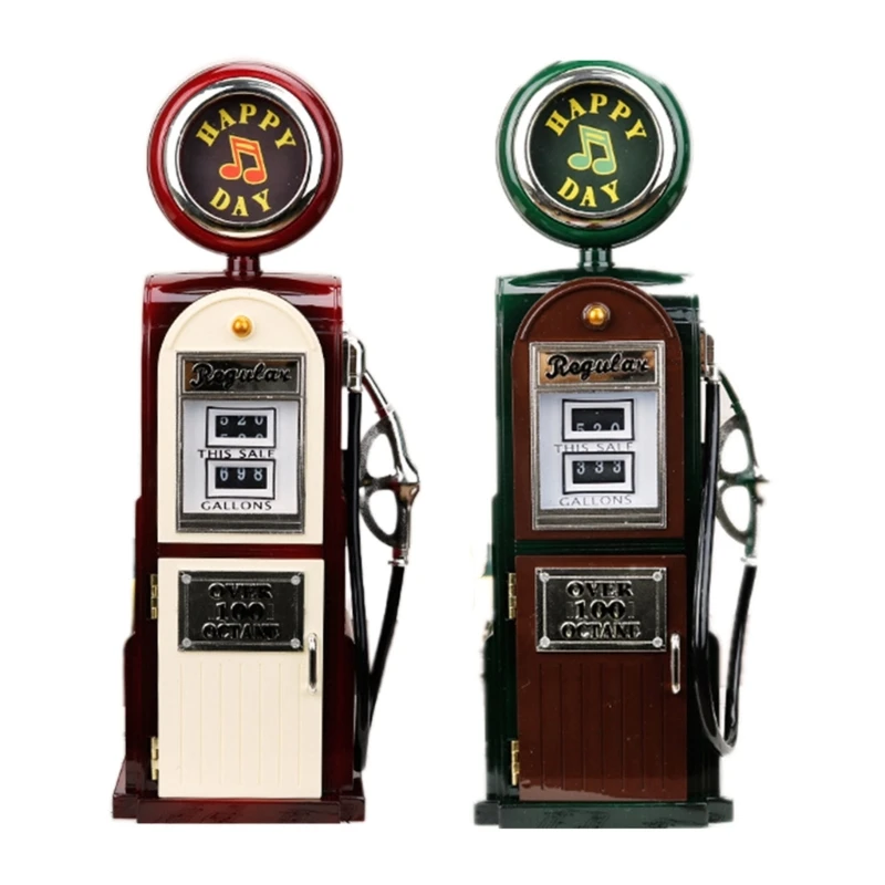 

Новинка 2022, Музыкальная шкатулка на заправочной станции, винтажная Музыкальная шкатулка с мелодией, настольные украшения для бара, рестора...