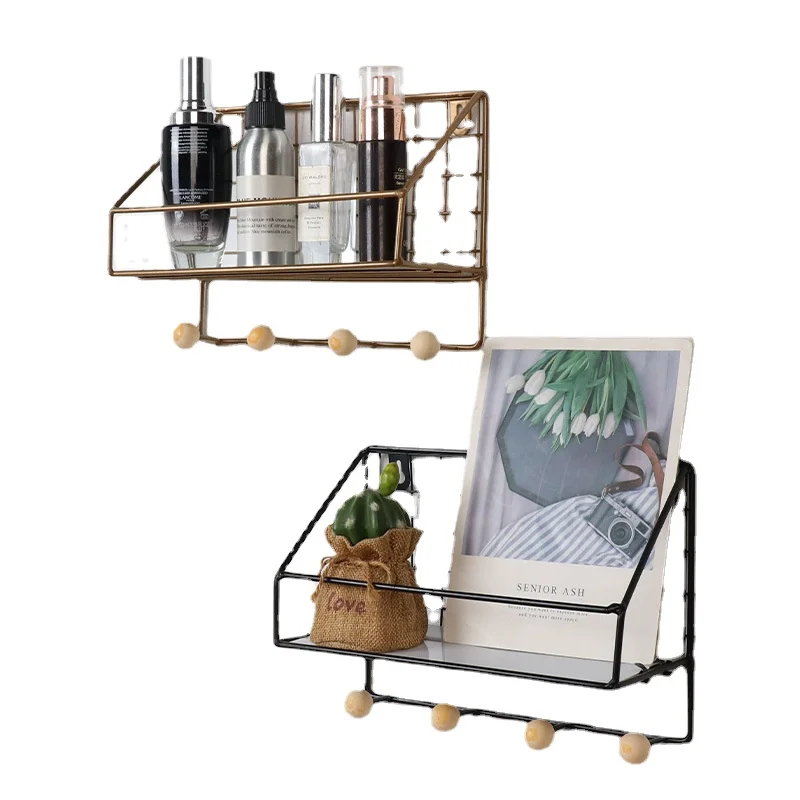 Nordic Ins Home Living Room Wall Iron Art Wooden Small Ball Hook Rack DIY Decoration Porch Kitchen Storage Organizer | Дом и сад