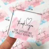 100pcs 4cm4cm pink thank you for supporting my small business stickers cards shipping packaging gift wrapping stickers flakes