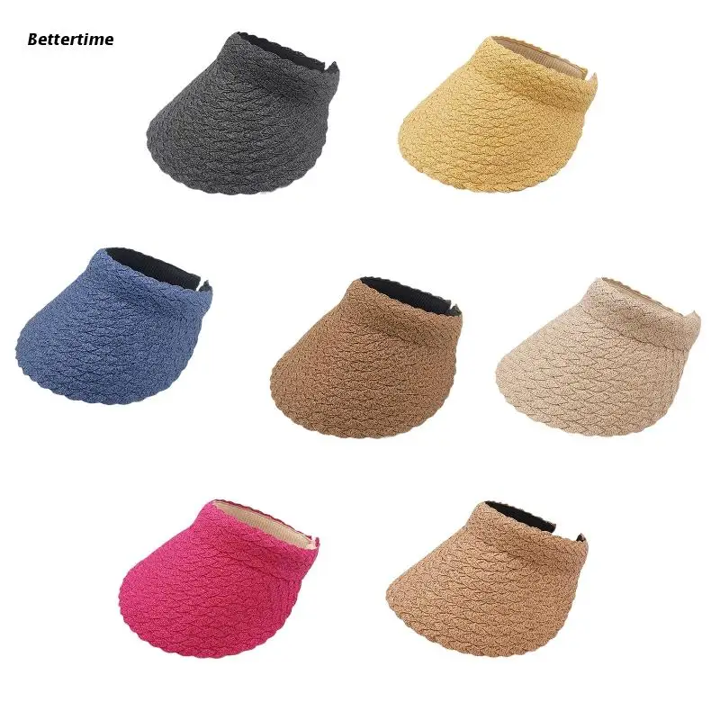 

B36D Beach SunHat Solid Color Petal Straw All-match Surprise Gift for Girlfriend