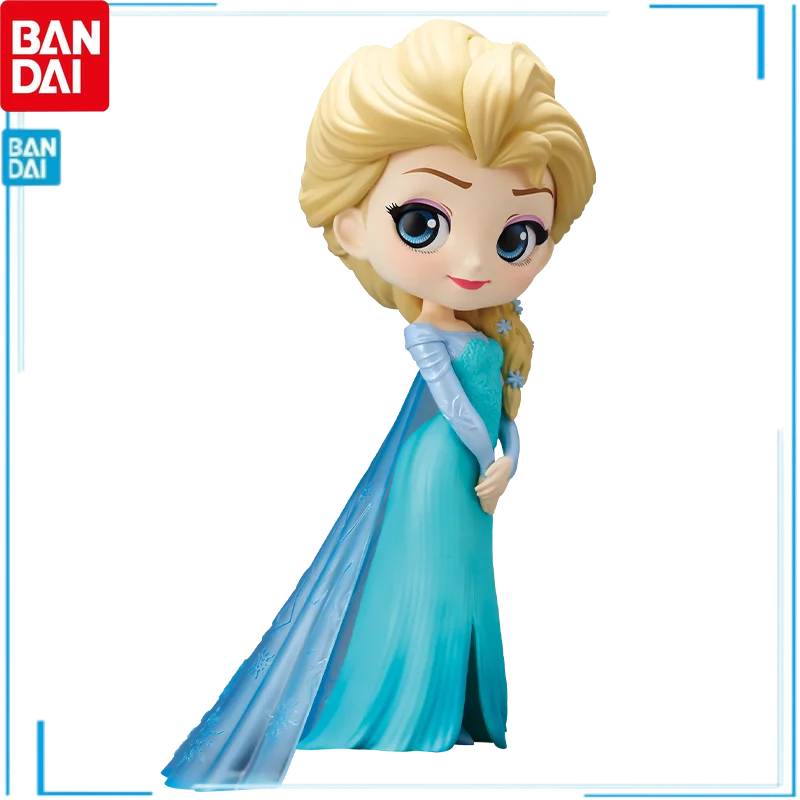 

Bandai Genuine Q-version Disney Frozen Elsa Style A Action Figure Cute Collectible Toys Cartoon Characters Holiday Gifts Kids