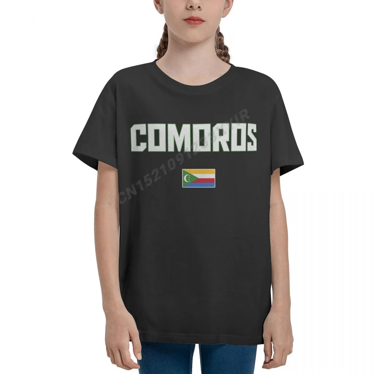 

Крутая футболка с флагом Коморского флага для мальчиков и девочек, детская футболка, футболка из 100% хлопка, Детская футболка с круглым вырез...