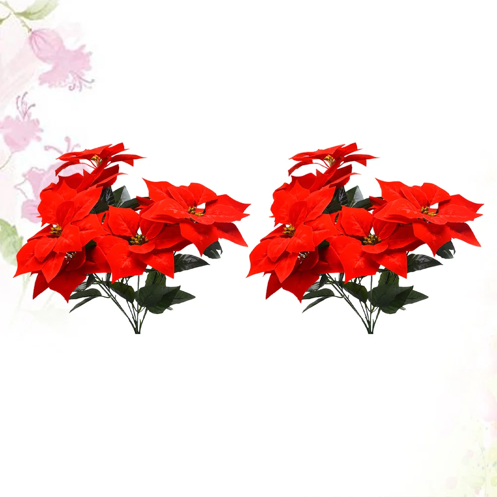 

Christmas Flower Flowers Poinsettia Red Arrangements Artificial Fake Floral Bouquets Simulation Centerpieces Hanging Xmas Decor