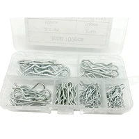 new 100 pcs hitch r pin clip assortment kit tool cotter hairpin hitch pin for tractor auto car trailer truck lock repair tool