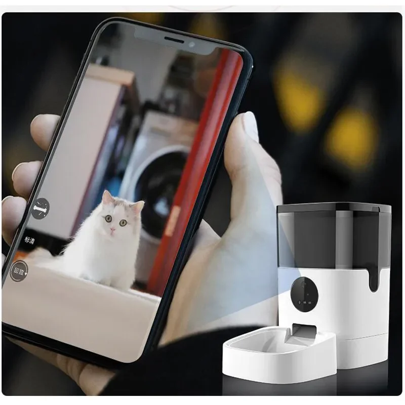 

Автоматическая кормушка для домашних животных Surrunme, таймер с камерой и дистанционной видимостью, умный дозатор еды для кошек и собак, Wi-Fi, 4 л, 6 л