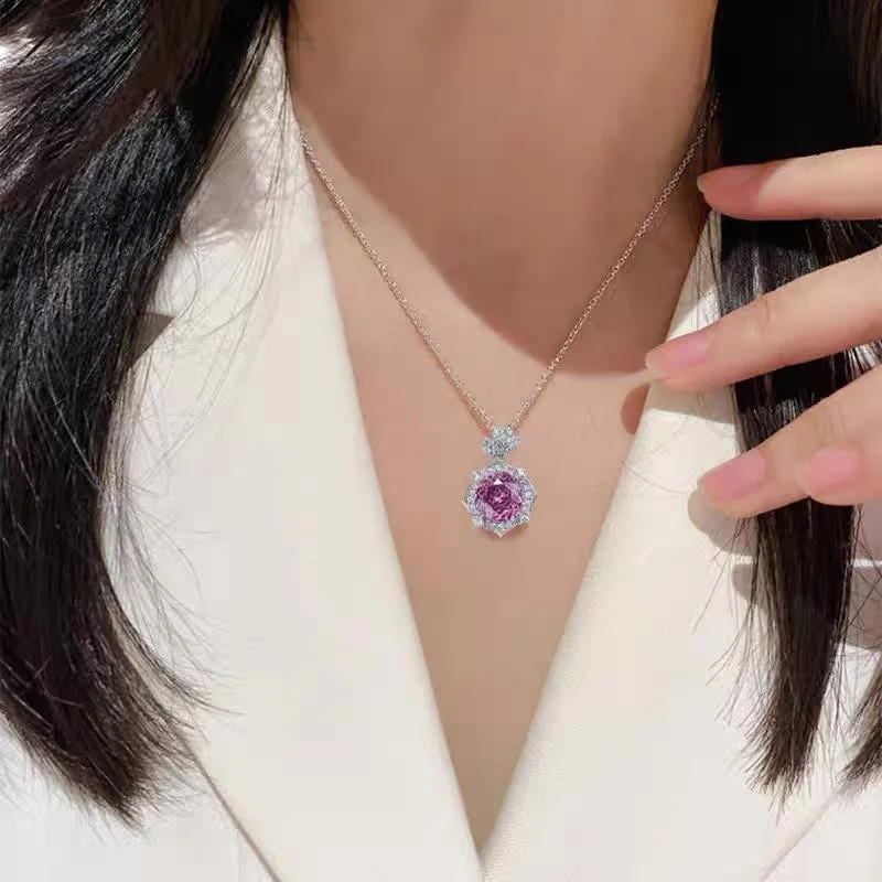 Живая взрывная роза тысячелетия фиолетовое и розовое цветочное ожерелье женская