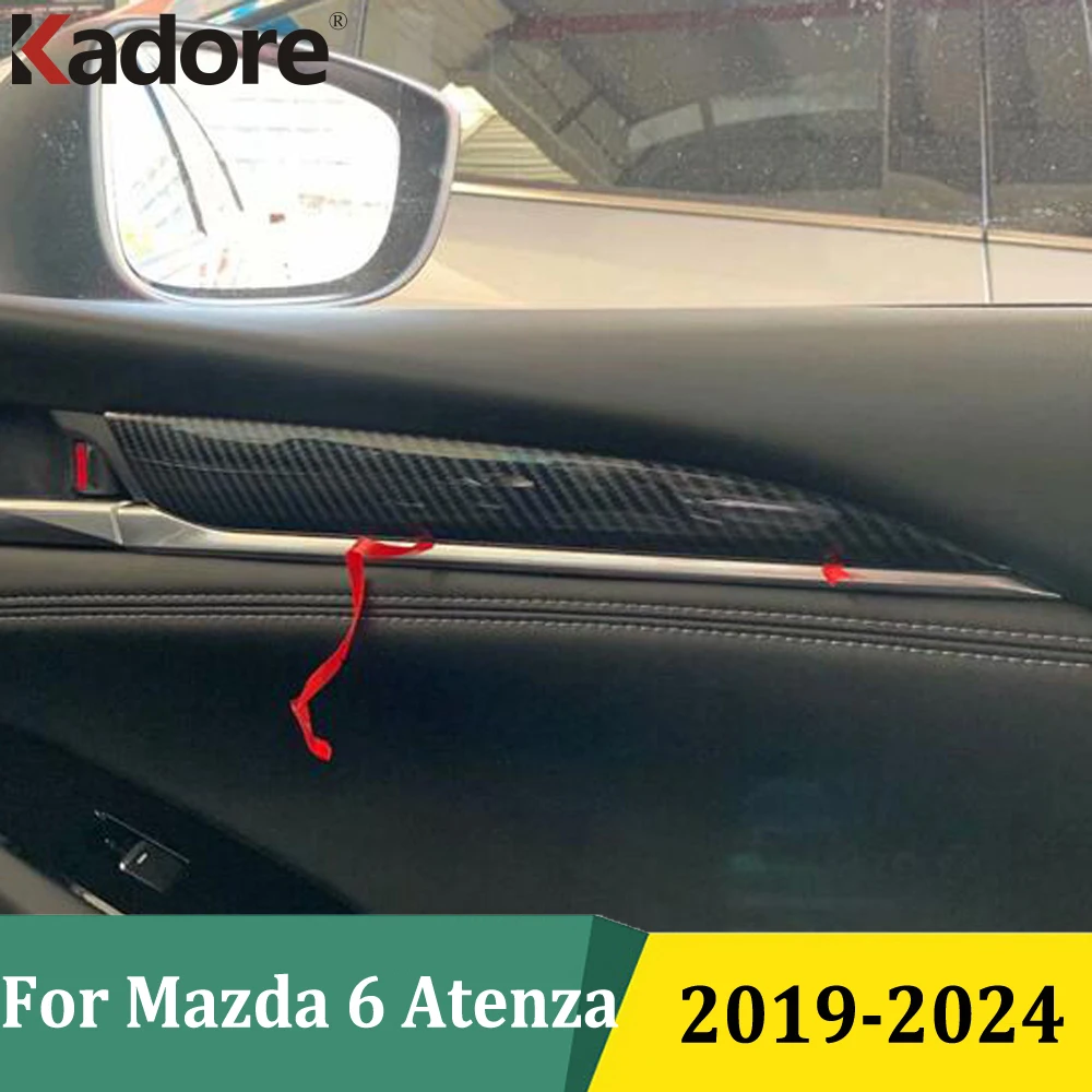 Для Mazda 6 Atenza 2019-2022 2023 2024, боковая внутренняя дверь из углеродного волокна, декоративная накладка на пороги, наклейка для салона автомобиля, аксессуары