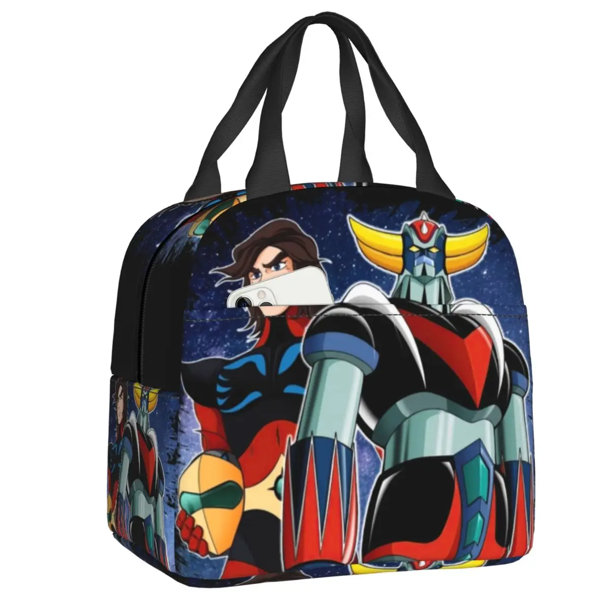 

2023 New Goldorak Grendizer Actarus Thermal Insulated Lunch Bag Women UFO Robot Goldrake Lunch Tote For Outdoor Picnic Food Box