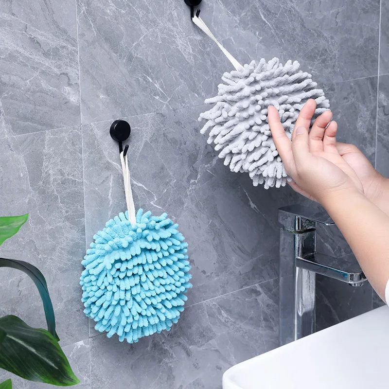 

Chenille Hangable Hand Towel Ball Absorbent Quick-Drying Towel Dry Hands Wipe Dish Pot Cleaning Tool Household Cleaning Supplies