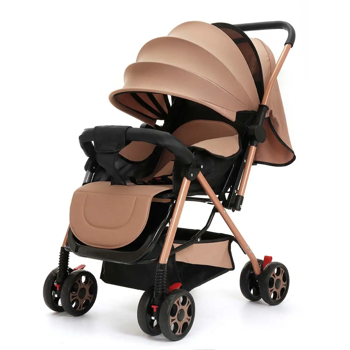 

Luxury Baby Stroller 2in1 Lightweight Portable Travel Baby Carriage Folding Prams Aluminum Frame High Landscape baby Berceau