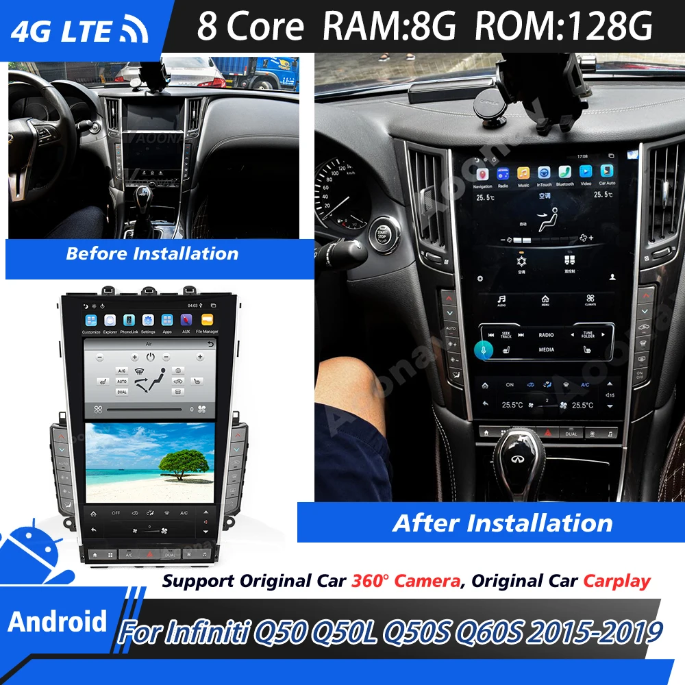 

Car radio fast boot For Infiniti Q50 Q50L Q50S Q60S 2015 2016 2017 2018 2019 Android Smart touch Screen Navigation System