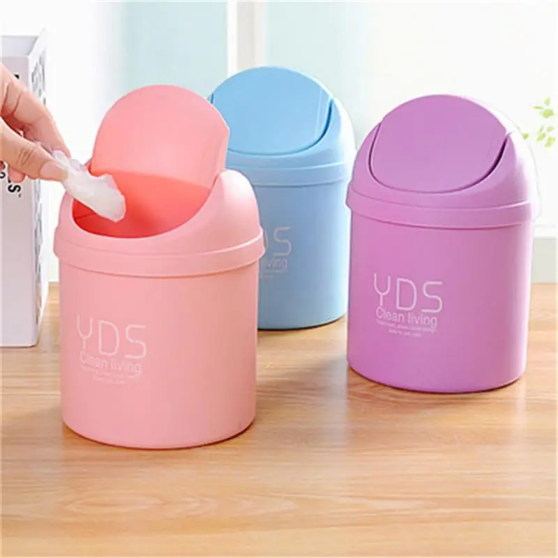 

Mini Desktop Trash Can Home Kitchen Desk Covered Trash Can Creative Living Room Sundries Waste Storage Bucket Cleaning Bucket