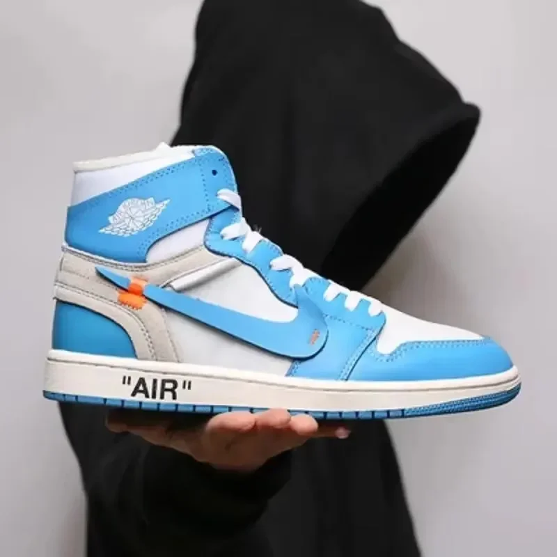 Фото 2026 NIKE AIR, высокий прототип UNC Toe, серые, белые, женские и мужские спортивные кроссовки, баскетбольные кроссовки, размеры 36-46 №3