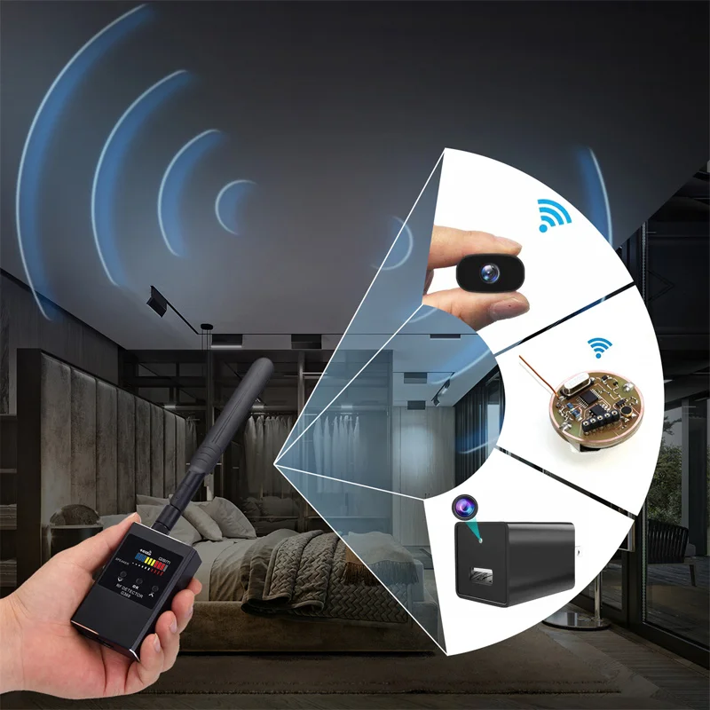 Hotel Anti-eavesdropping Camera Bug Sweeper RF Signal Infrared Detection Wireless Headset Detector Anti-tracking Spying Device
