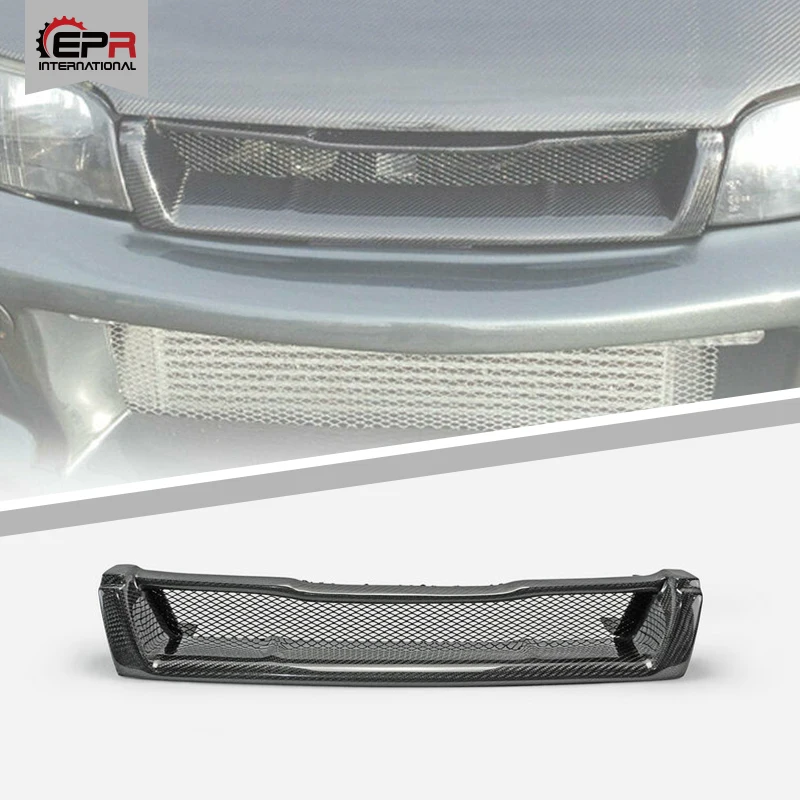 

Car-styling For Nissan Skyline R33 GTST GTR-Style Carbon Fiber Front Grill (GTS only) Glossy Finish Bumper Grille Fibre Grills