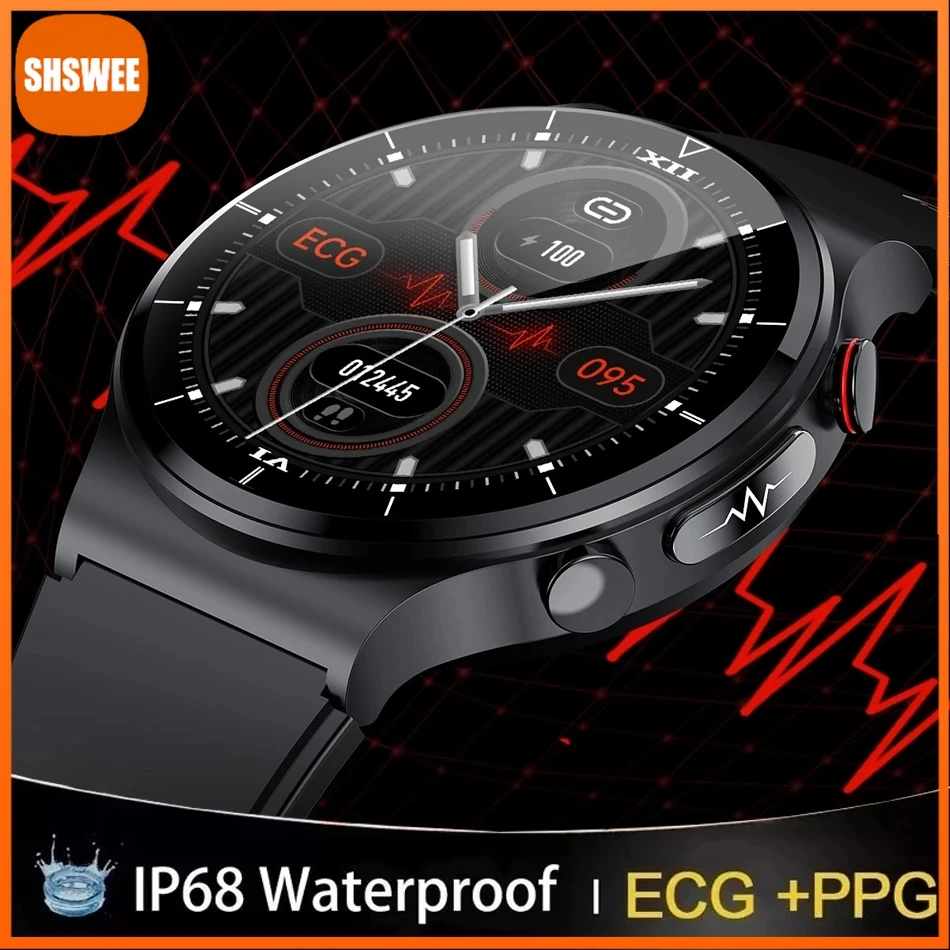 

For Xiaomi Huawei Body Monitor Smart Watch Men ECG PPG Heart Rate Health Tracker Wireless Charging IP68 Waterproof Smartwatch