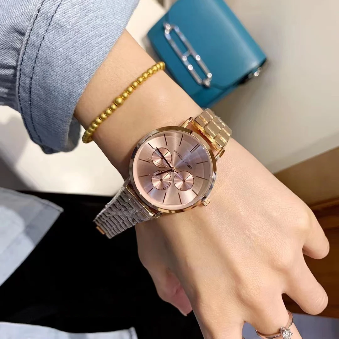 Фото Женские наручные часы Michael Kors 2026: минималистичный дизайн, роскошные, из нержавеющей стали, с большим круглым циферблатом, кварцевые, модный подарок для леди №5