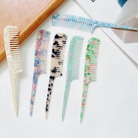 european american new style hairdressing acetate plate pointed tail hairbrush marble texture anti static hairdressing hair comb
