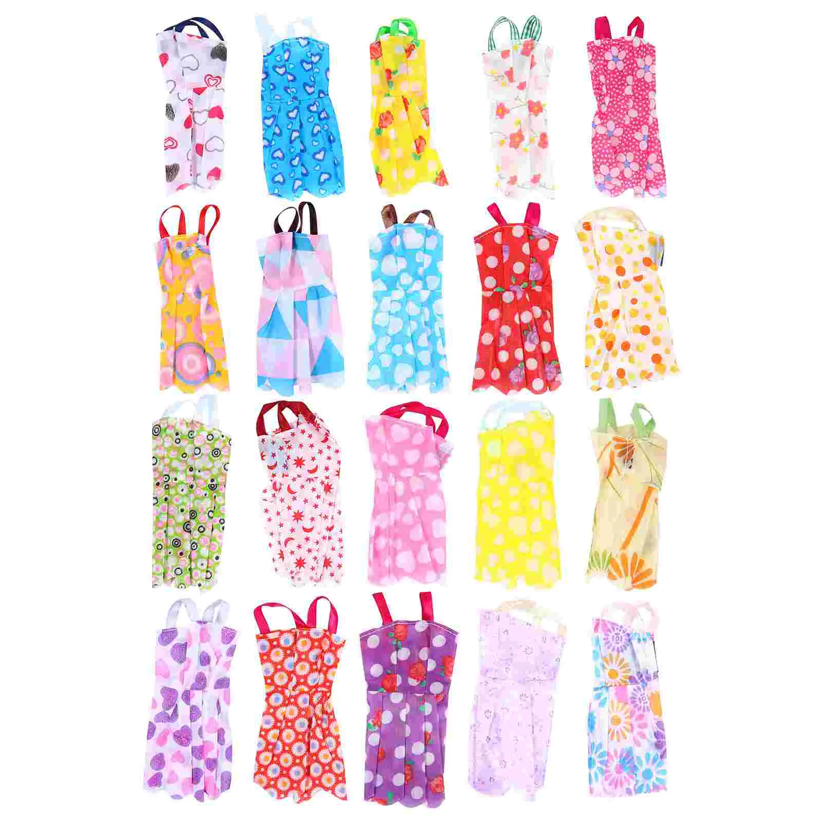 

20 Pcs Kids Clothes Dress 13X6CM Game 29cm Gown Dressing Accessories Child