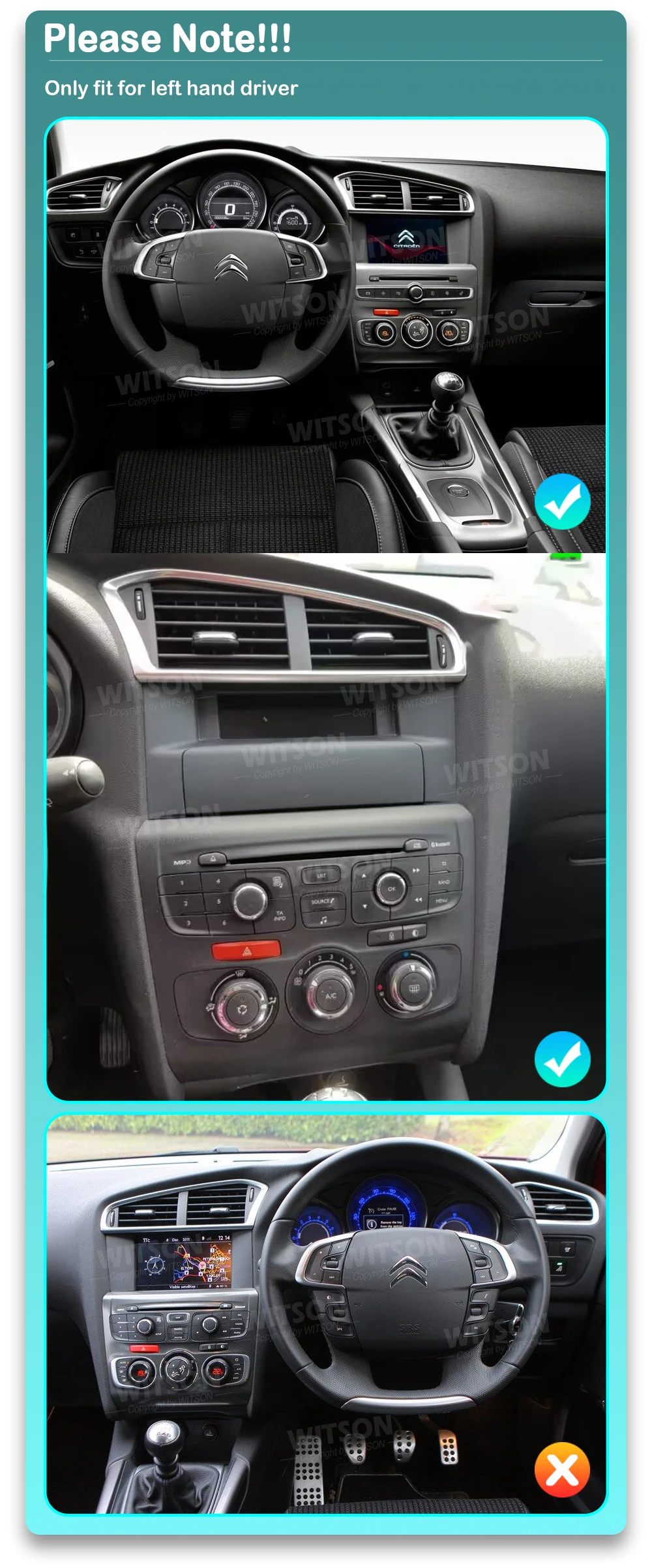 Фото Автомобильный радиоприемник с GPS-аудио для Citroen C4 B7 C4L DS4 2013-2017, подходит только мультимедийный плеер с LHD, 10,88-дюймовый экран, кнопка, держатель телефона №2