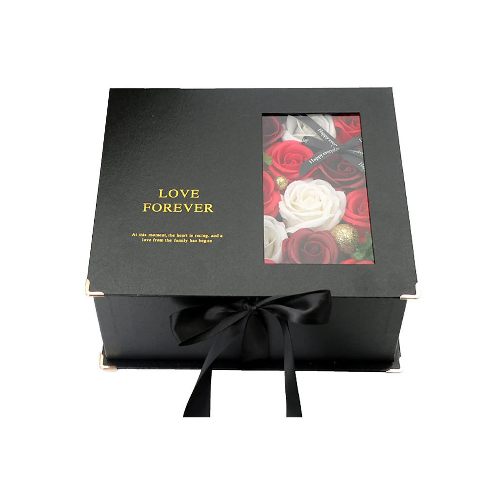 

1pc Fake Flower Box Jewelry Gift Box Decoration Empty Container Organizer Festival Gift Valentine'S Day Gift Decoration Gift Box