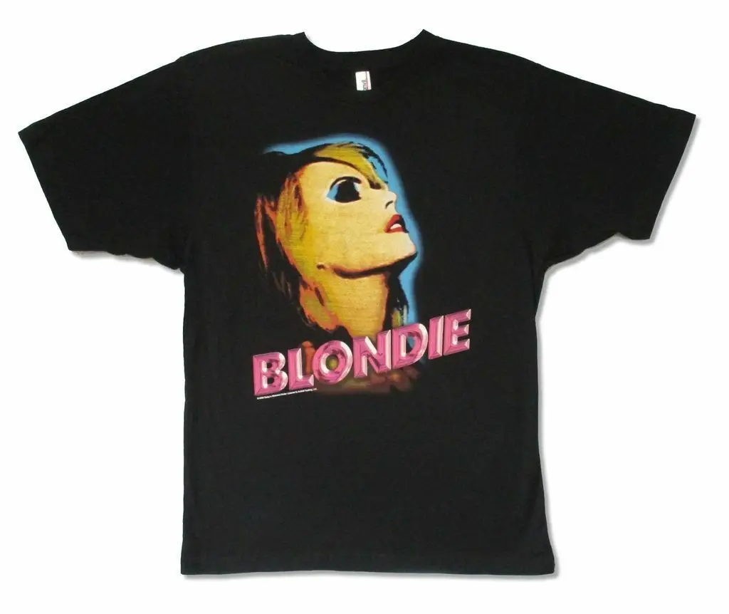 

Blondie Neon Face Debbie Harry Image Black T Shirt New Band
