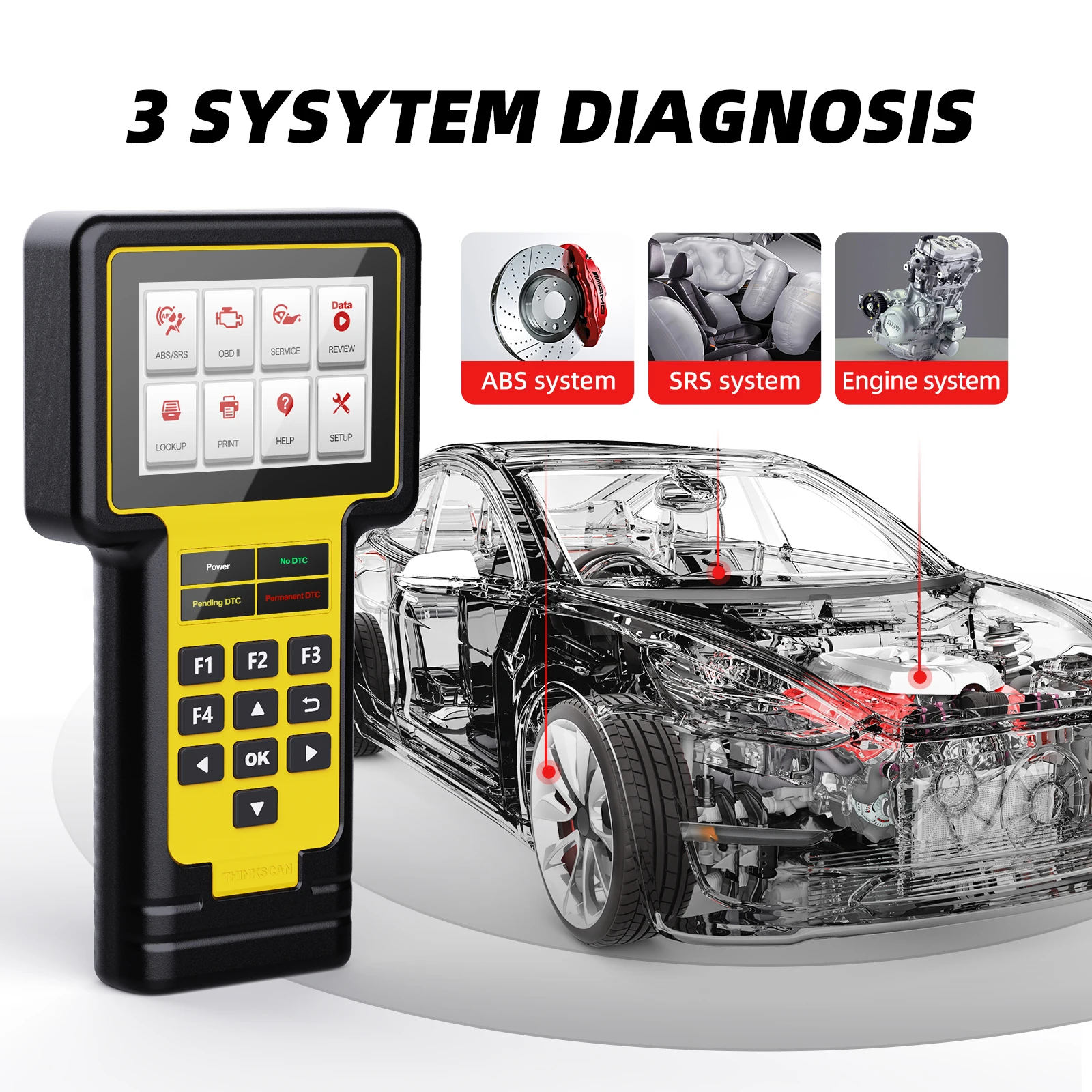 Диагностический инструмент для автомобиля THinkscan 600 OBD2 ABS SRS считыватель кодов с