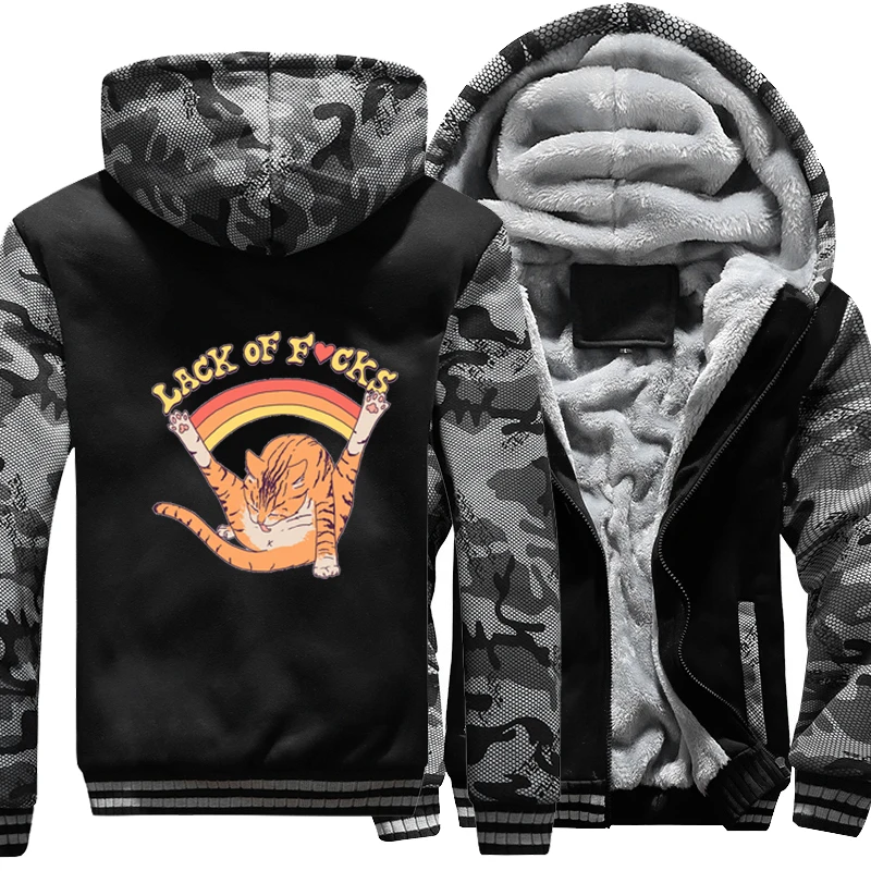 

Cat Winter Motorcycle Jacket Men Warm Thicken Hoodies Camouflage Jackets Fleece Zip Hoodie European Size Sweatshirts Hooded Coat