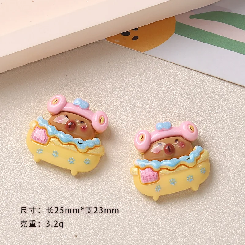 100 шт. кавайные Мультяшные животные из смолы с плоской задней стороной украшения