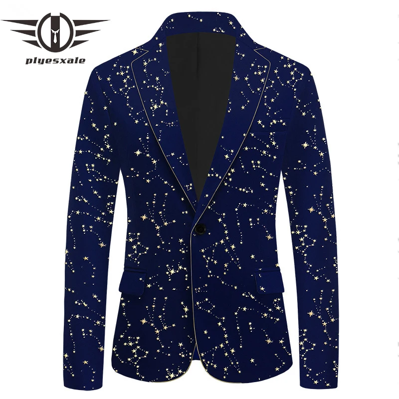 

Брендовый красный, черный, синий бархатный блейзер для мужчин, золотой, серебряный блейзер с принтом звезд, Мужской элегантный стильный пиджак для сцены и выпускного вечера Q1210