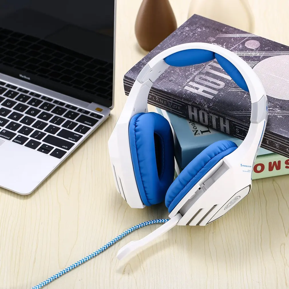 

Soft Earpad Reinforced Headband USB Music Stereo Shocking Sound Headphone Gaming Headset with 120°Adjusatable Microphone