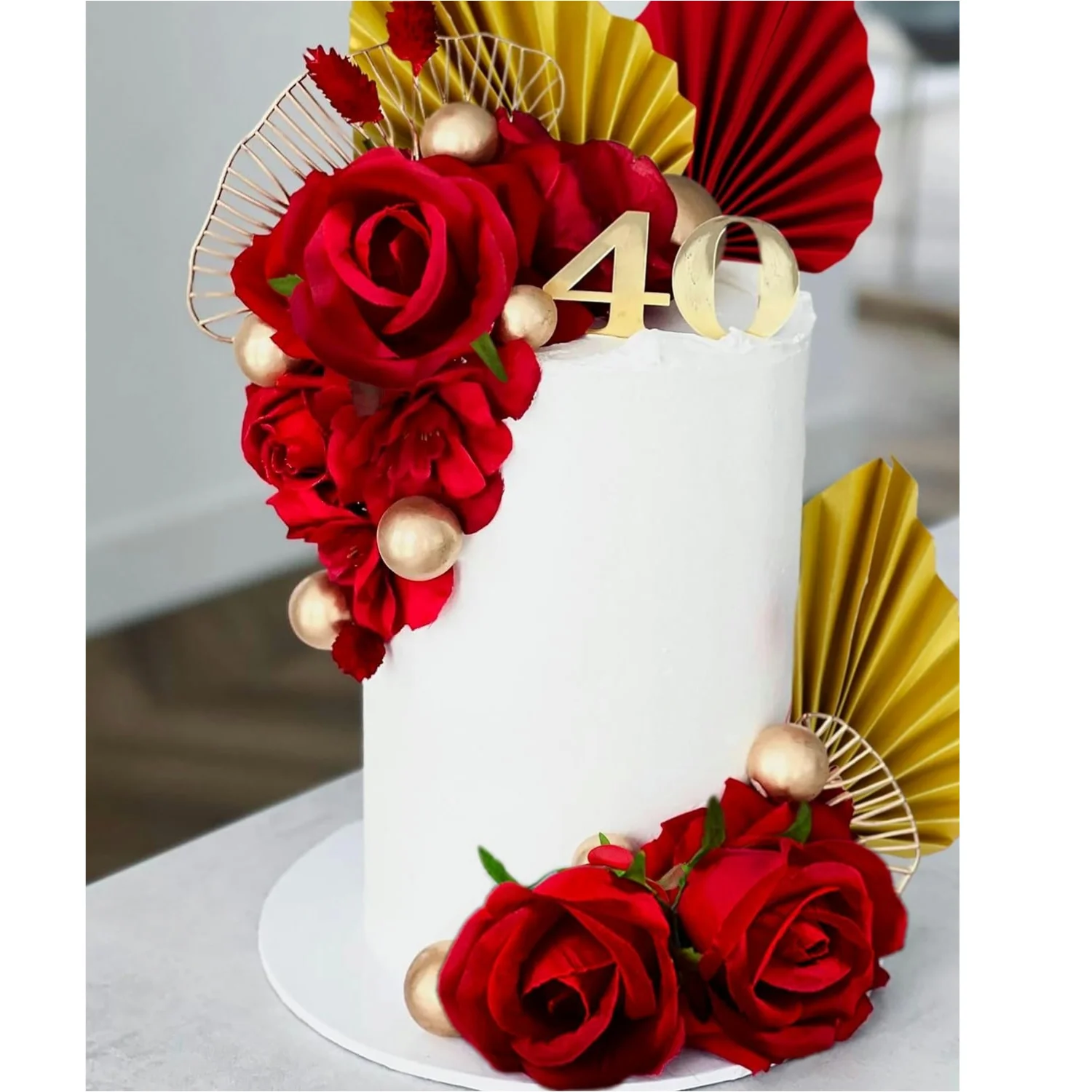 21 Шт. Украшения С Красной Розой Топперы Для Торта Гинкго Пальмовый Лист Свадьба