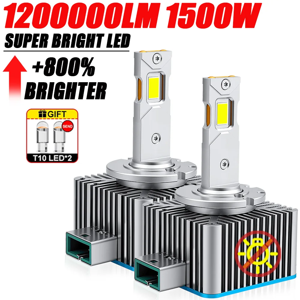 

D1S D3S Светодиодная лампа Canbus 6000K D2S D4S D8S D2R D4R Фонари для автомобиля 1200000LM 1:1 Xenon Plug&Play Супер яркая авто лампа