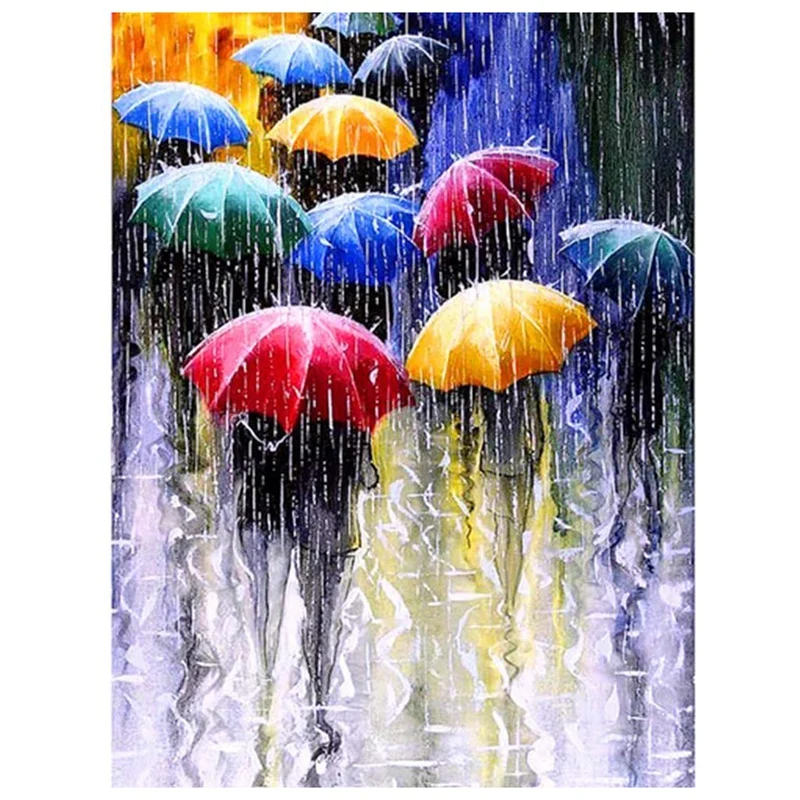 

Алмазная живопись «сделай сам» с цветным зонтиком, алмазная живопись, полная круглая вышивка, картины стразы, наклеенная картина «сделай са...