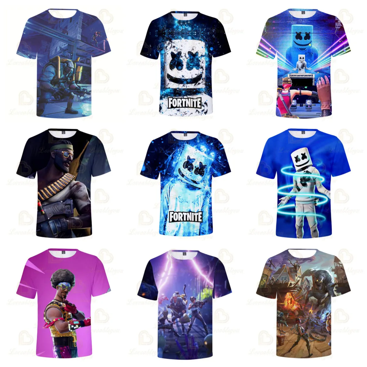 

Fortnite Victory Royale T-shirts Short Sleeve Tops Battle Hero Children's Wear Kids T-shirt Game 3d Boys Girls Harajuku Tshirt