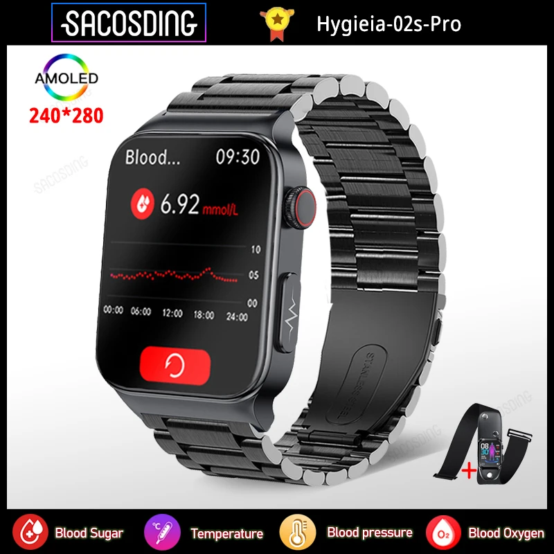 

2023 New Blood Glucose Smart Watch ECG Blood Pressure Health Heart Rate Monitor Fitness Sport Clock IP68 Waterproof Smartwatch