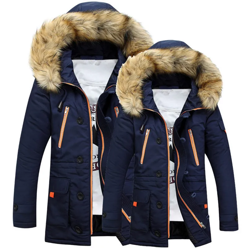 Autumn and Winter New Mid-length Cotton Coat Men's Padded Jacket Thick Coat Youth Cotton Clothes Hooded Cotton Coat