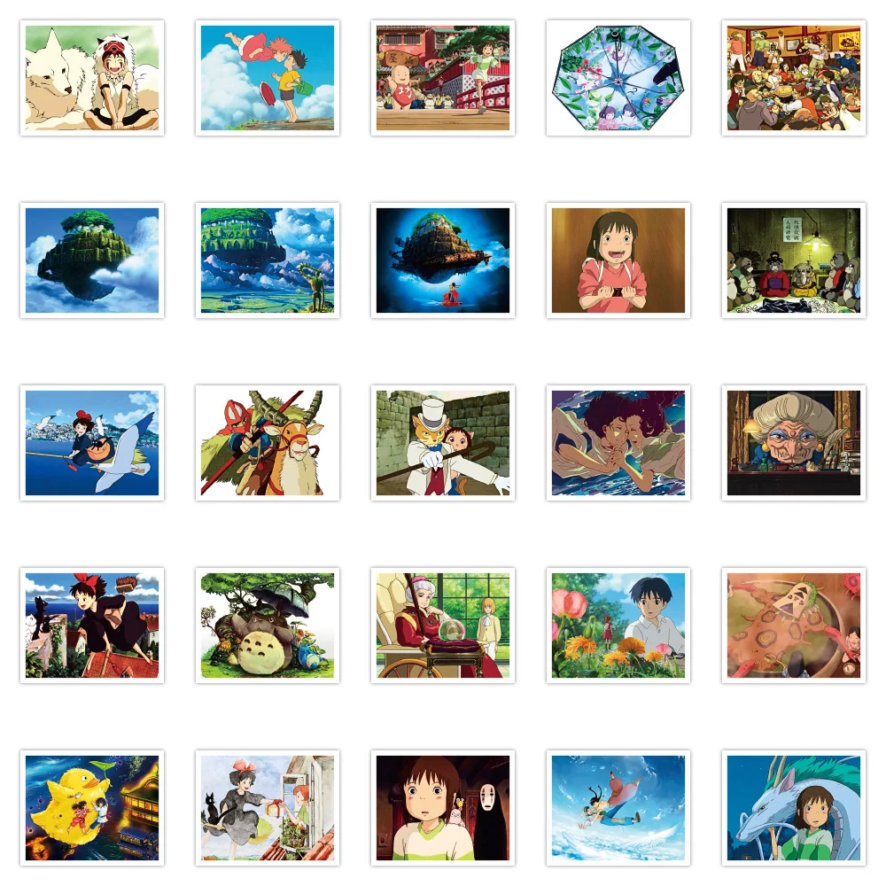 50pcs/pack Cartoon Japanese Anime Spirited Away Miyazaki Hayao Stickers for Refrigerator Car Helmet Gift Bicycle Guitar Notebook images - 6