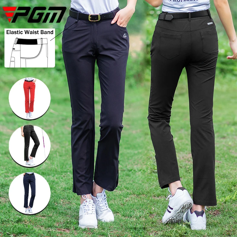 

PGM Women Golf Long Pants Zip Split Golf Sports Trousers for Ladies Casual Slim Sweatpants Elastic Breathable Bottoms 4 Colors