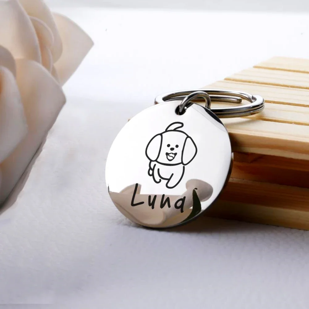 

Customized Dog ID Tag Personalized Engraved Cat Dog Puppy Kitten Pet Anti-lost Name Collar Tags Pendant Pet Accessories Pendant